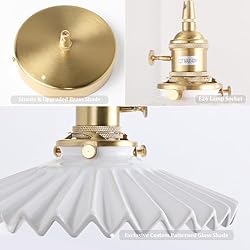 Shenmoyl Pendant Light with White Pleated Ceramic