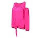 Sunward(TM) Women Fashion Deep V Collar Strapless Chiffon Long Sleeve Shirt (Large, Hot Pink)