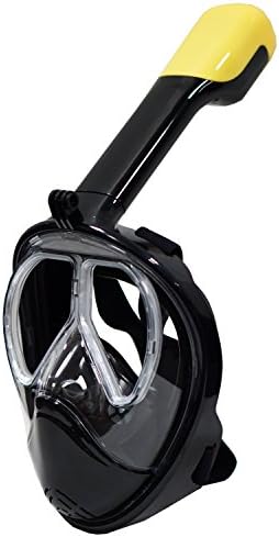 Snorkel Master Black Full Face Prescription Mask w/ GoPro Clip, S/M, -4.0