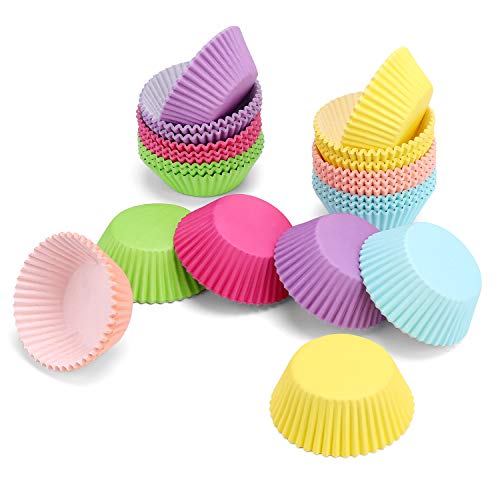 600 pcs Cupcake liners Rainbow Standard Paper Baking Cups Cupcake Liners Muffin Baking Cupcake Mold to Use for Pans or Oven