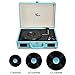 Vinyl Stereo Blue Record Player 3 Speed Portable Turntable Suitcase Built in 2 Speakers RCA Line Out AUX Headphone Jack PC Recorderthumb 1