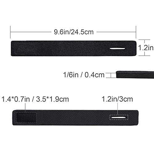 Lix&Rix Fishing Rod Straps Magic Tape Stretchy Fishing Pole Belts Black 10pcs