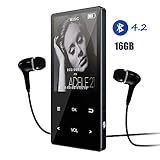 Mp3 Player, Cocopa Mp3 Player with Bluetooth 4.2 FM Radio 16GB Mp3 Players 2.4 Inches Portable Music Player for Kids with Speaker Voice Recorder,60 Hours Playtime,Support Up to 128GB
