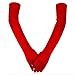 SAVITA Red Satin Elbow Gloves, One Size (Fits Most), Women's Party Gloves, 21 Inch Length