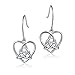 925 Sterling Silver Good Luck Irish Celtic Knot Triangle Vintage Love Heart Earring