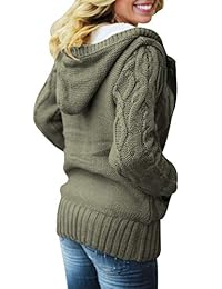 Sidefeel - Chaqueta de punto con capucha para mujer
