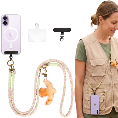 Braided Cell Phone Lanyard, Crossbody & Wrist Strap Handmade Boho for women at Amazon