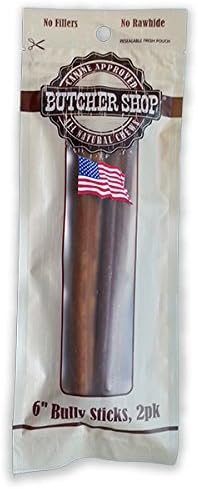 The Butcher Shop 6" Bully Stick, 2-pack