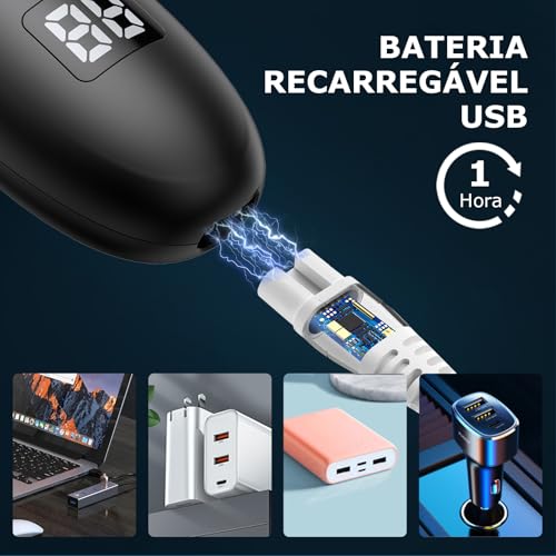 ENSSU Aparador de Pelos Íntimos Masculino, Maquina de Barbear Multifuncional, Barbeador Elétrico com Lamina Segura, IPX7 A Provad'Agua, Recarregável 1H, perfeito para Barba, Virilha, Peito, Abdomen, Axilas e Púbicos