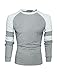 uxcell Men Contrast Color Raglan Tee Shirt Light Gray S US 34
