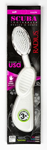 RADIUS Scuba Left Hand Toothbrush, Assorted Colors, 6 Count