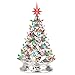 RJ Legend 15-Inch Silver Christmas Mini Ceramic Tree – Festive Lighted Christmas Tree Decor – Vintage Tabletop Christmas Decorations – Retro Winter Tree - Shiny Holidays Decor