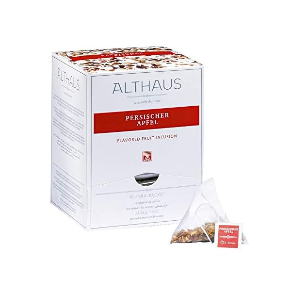 Althaus Tee PERSISCHER APFEL ⋅ Früchtetee im Pyramidenbeutel PYRA PACK ⋅ Aromatisierter Früchtetee mit Apfelgeschmack…