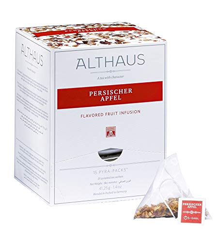 Althaus Tee PERSISCHER APFEL ⋅ Früchtetee im Pyramidenbeutel PYRA PACK ⋅ Aromatisierter Früchtetee mit Apfelgeschmack…