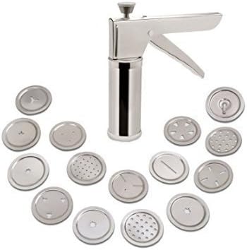 iTrendsStainless Steel Cookie/Muruku Maker Press Kit with 15 Unique Steel Disks