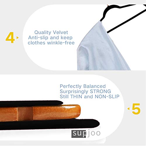 Premium Velvet Hangers - No Shoulder Bumps Suit Hangers with Chrome Hooks,Non Slip Space Saving Clothes Hangers,(Pack of 50) Heavyduty,Rounded Hangers for Sweaters,Coat,Jackets,Pants,Shirts,Dresses - Thumbnail 3