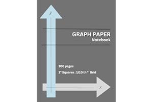 Graph Paper Notebook: 1 inch Squares with 1/10th inch Sub Division/Mathematical Scientific Graph Paper/Decimal Format Grid/Gr