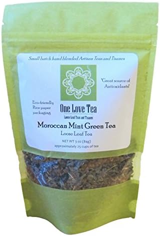 One Love Tea - Moroccan Mint Green Tea - 3 Oz Loose Leaf Herbal Tea