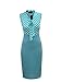 CISMARK Lady's Voguish Slim Fit Color Block Wear to Work Dress Lightblue S