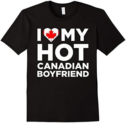 Mens I Love My Hot Canadian Boyfriend Cute Canada Native Relationship T-Shirt Medium Black