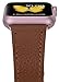 Apple Watch Band 38mm Women - PEAK ZHANG Genuine Leather Replacement Wrist Strap with Stainless Metal Adapter Clasp for Iwatch Series 2,Series 1,Sport,Edition(38mm Light Brown+Rose glod Buckle)