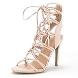 DREAM PAIRS STRAWS Women's New Strappy Gladiator High Heel Sandals Lace Up Open Toe Lady Ankle Shoes