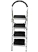 StepUp Upper Reach Heavy Duty Steel Reinforced Folding 4 Step Ladder Stool - 330 lbs Capacity