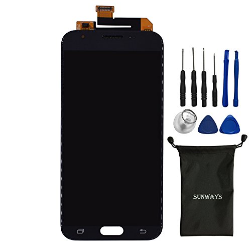 Sunways Compleat Display Touch Digitizer Screen Glass Replacement for Samsung Galaxy Galaxy J3 Emerge J3 Eclipse J3 Prime J327P J327V J327T J327A (Black)[Not Including Camera]