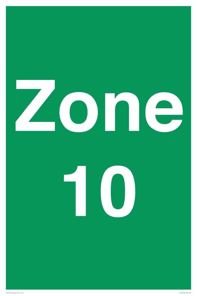 Zone 10 Sign - 400x600mm - A2P