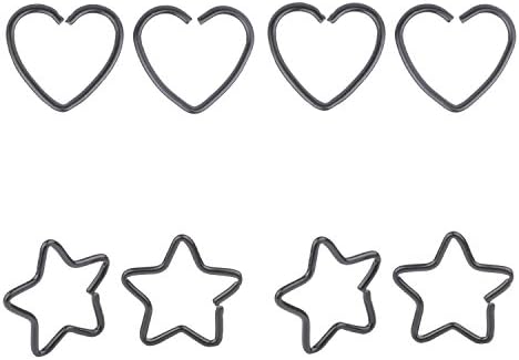 8pcs 20G Stainless Steel Tiny Niobium Heart\Star Captive Ring Daith Ear Cartilage Earring Rook Tragus Helix Piercing Nose Ring Nose Hoop