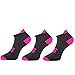 SLS3 Running Socks - Athletic Socks Women Low Cut - Running Socks Women No Show (S, 3-Pack Black/Pink)