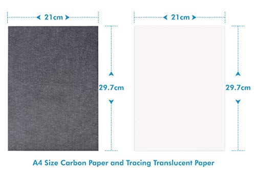 Selizo 150 Pcs Tracing Paper and Carbon Paper Black Graphite Transfer Paper with Tracing Stylus for Wood Burning Transfer, Wood Carving and Tracing