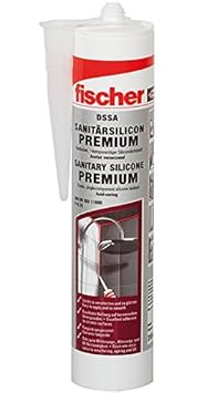 fischer DSSA W - Premium Sanitärsilicon für Eck-, Bewegungs- und Anschlussfugen im Sanitär- und Küchenbereich, dauerelastisch