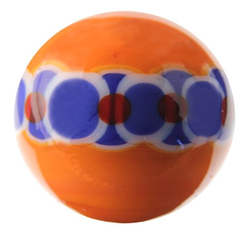 25mm Handmade Art Glass "Wigwam" Marbles Set of 6 w/Stands