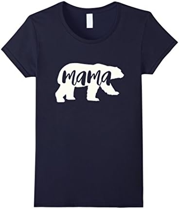 Women's mama bear shirt white Medium Navy