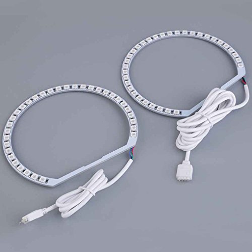 Egal 4pcs E36 E38 E39 E46 RGB 131MM Multi-Color 5050 Flash LED Ring Circle Angel Eyes Halo Kit Remote Control