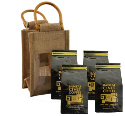 Kopi Luwak 1lb / 456 Grams 100% Pure Wild & Orgranic Civet Coffee Medium Roasted Robusta Whole Beans. Imported from the Philippines Roasted Fresh in the USA (Best Coffee Cat Poop)