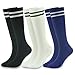 Knee High Cushioned Soccer Socks Teens Youth Football Sock Running socks 6 Pairs Black White Blue transla wonder
