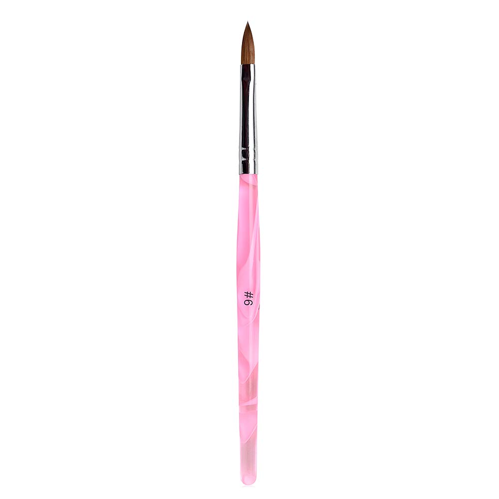 Alexnailart 1pcs Pink Kolinsky Sand Acrylic Brush Nail Art Builder Brush Nail Art Painting Equipment Brush