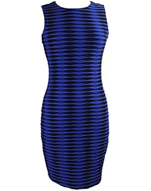 Calvin Klein Black Textured Women's Petite Bodycon Dress Blue 4P