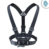 USA Gear Action Cam Adjustable Chest Mount Harness Elastic Stretch-Fit Straps Works Kodak PixPro SP360 4K