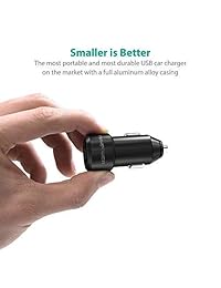 RAVPower - Cargadores de coche (2 unidades, 24 W, 4,8 A, metal, doble USB, compatible con iSmart 2.0, compatible con iPhone XS, XS, Max XR, X 8, 7 Plus, iPad Pro Air Mini, Galaxy S9, S8, S7, Edge, Note, Nexus, LG, HTC y más)