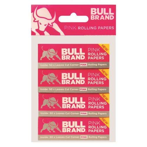 Bullbrand Rolling Paper Standard Pink Blister Pack 4 Pack x 5 (20 Booklets)