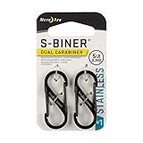 Nite Ize Size-1 S-Biner Dual Carabiner, Stainless-Steel, Black, 2-Pack