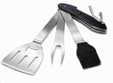 5-in-1 BBQ Grill Tools Set Barbecue Accessories - Stainless Steel Utensils With Case Dishwasher Safe Complete Outdoor Grilling Kit For Tailgating Dad