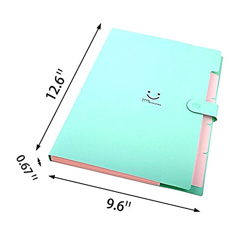 File Folders Colorful 5 Pocket Paper File Folders For Letter And A4 Paper With Snap Closure for School And Office(Jade)