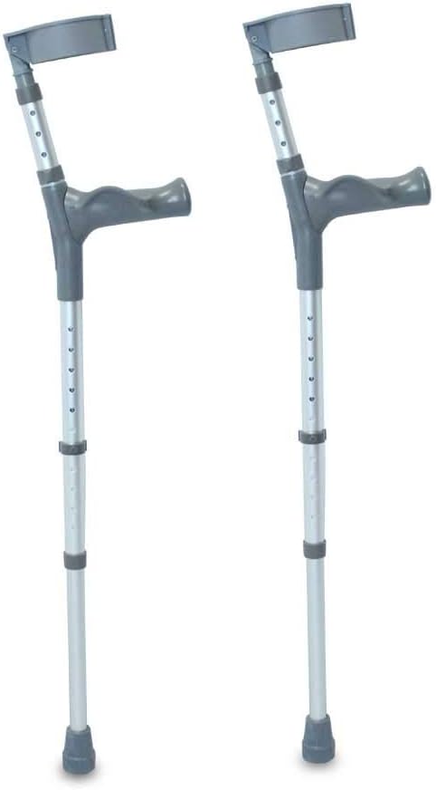 NRS Healthcare Double Adjustable Crutches with Comfy Handle Regular Pair