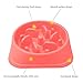 PINJUM Slow Feeder Dog Bowls Fun Interactive Stop Bloat Bowl Pet Non-Slip Drink Water Bowl Square Base Rose Red