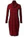 JayJay Women Vintage Cowl Neck Knit Sweater Long Sleeve Midi Pullover Sweater Dress with Two Pocket