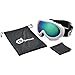 Odoland Ski Goggles for Youth Age 8-16 – UV400 Protection and Anti-Fog – Double Grey Spherical Lens for Sunny and Cloudy Days (White)